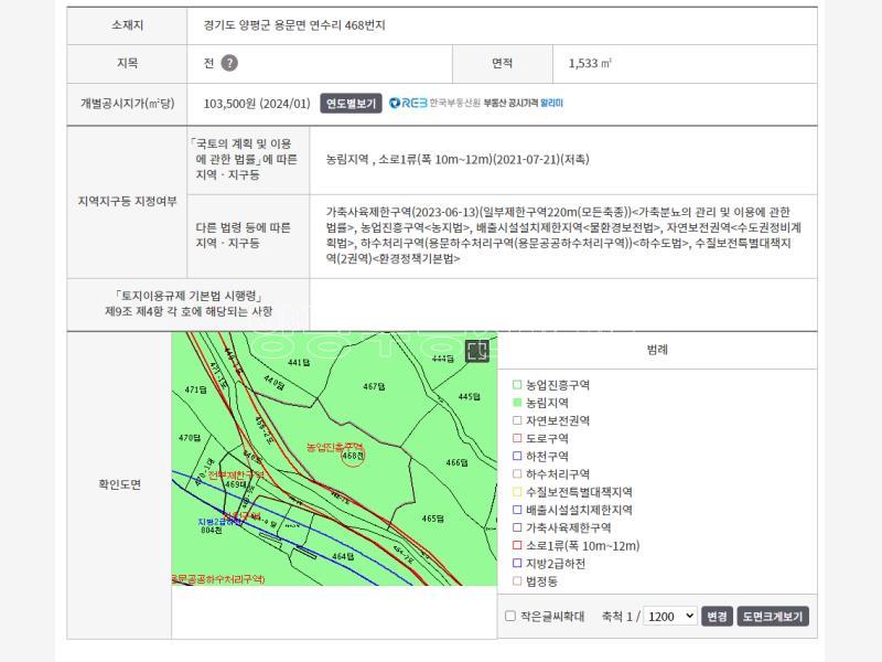 양평군 용문면 연수리 2차선변  개고낀 농림지_4